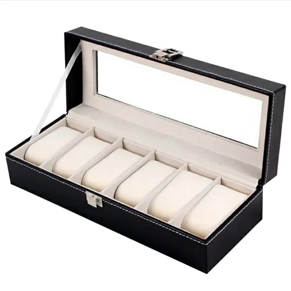 

6-Bit Watch Box High-end PU Leather Watch Storage Box Wood Gift Box Watch Packaging Box