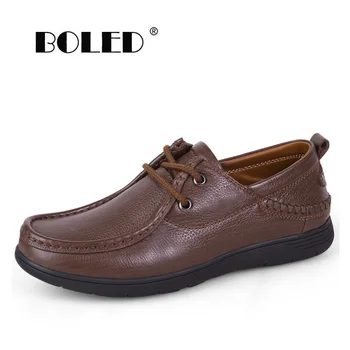 

Genuine Leather Men Casual Shoes Plus Size Flats Fashion Designer Breathable Outdoor Men Shoes Sneakers Male Footwear