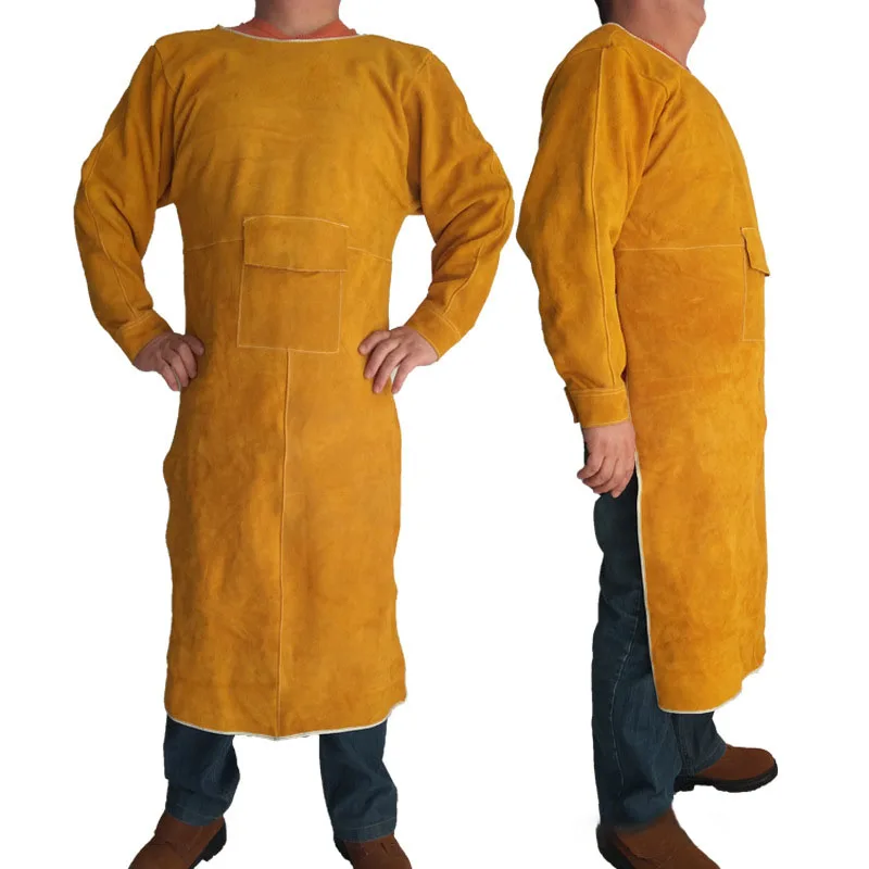 Cowhide Work Clothes Apron Welding Protective Clothing Heat and Fire Resistant Welders Safety Clothing  Welding Apron