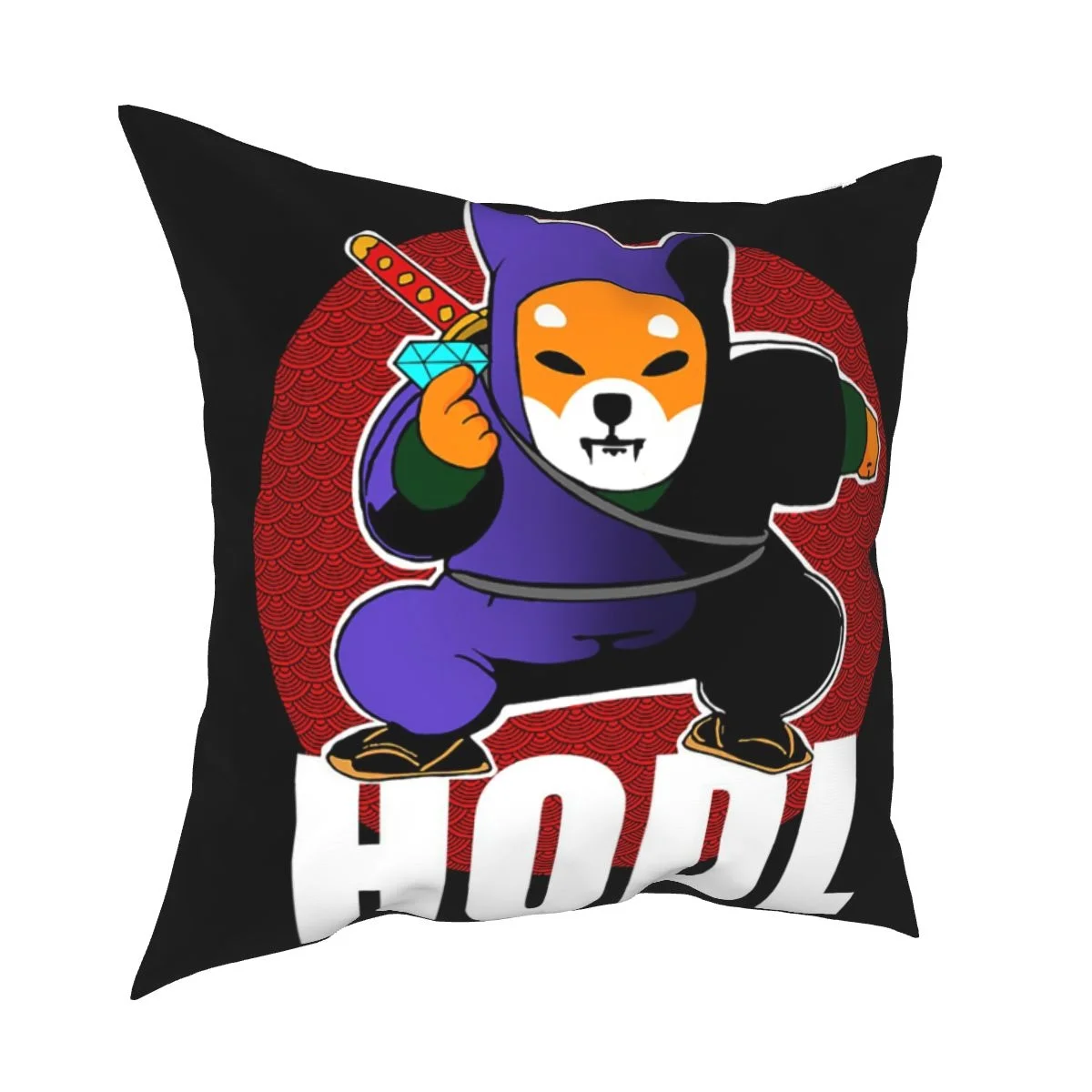 Dogecoin SHIB ARMY Shiba Inu Hodl Ninja Printed Polyester Cushion Cover Gift Home Zippered 45x45cm Pillow Case Funda Cojin | Дом и сад