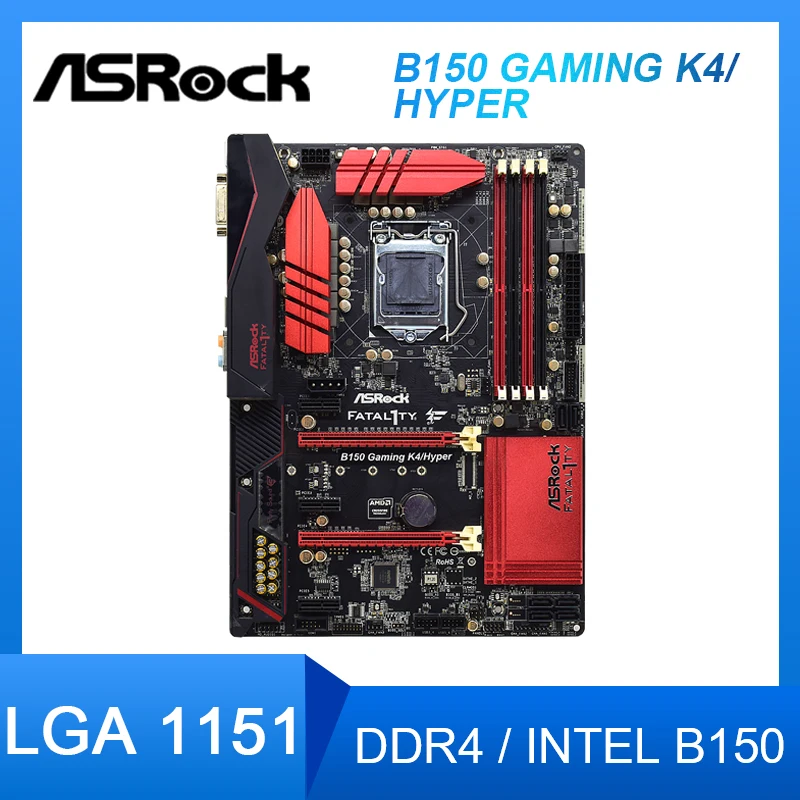 Для ASRock B150 GAMING K4/HYPER LGA 1151 DDR4 ram 64G Intel USB 3 1 SATA ATX для Core i3-6100 i5-6600 Placa-MOM | Компьютеры и