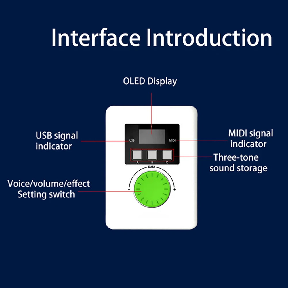 3,5 мм до MIDI кабель Внешний USB звуковой модуль Встроенный перезаряжаемый литиевый аккумулятор 128 MIDI Sounds 64 Tones руководство пользователя USB Cab