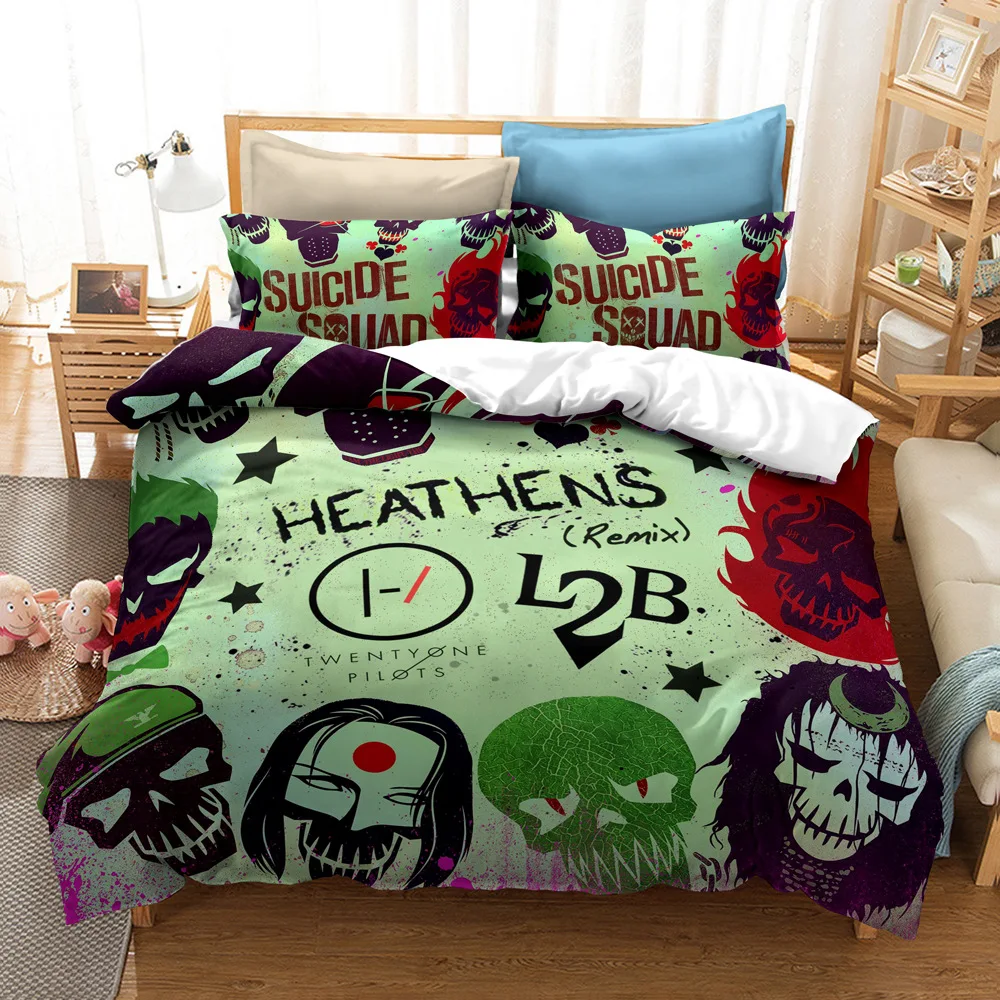 Harleen Quinzel Clown Squads 3D Printed Bedding Set Cover KING Queen Full Twin Size for Halloween Bedroom Decor