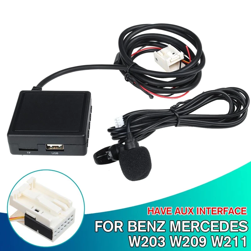 Bluetooth беспроводной аудио модуль громкой связи телефон Aux адаптер для Mercedes Benz W203 W209 W211 телефонный кабель адаптер