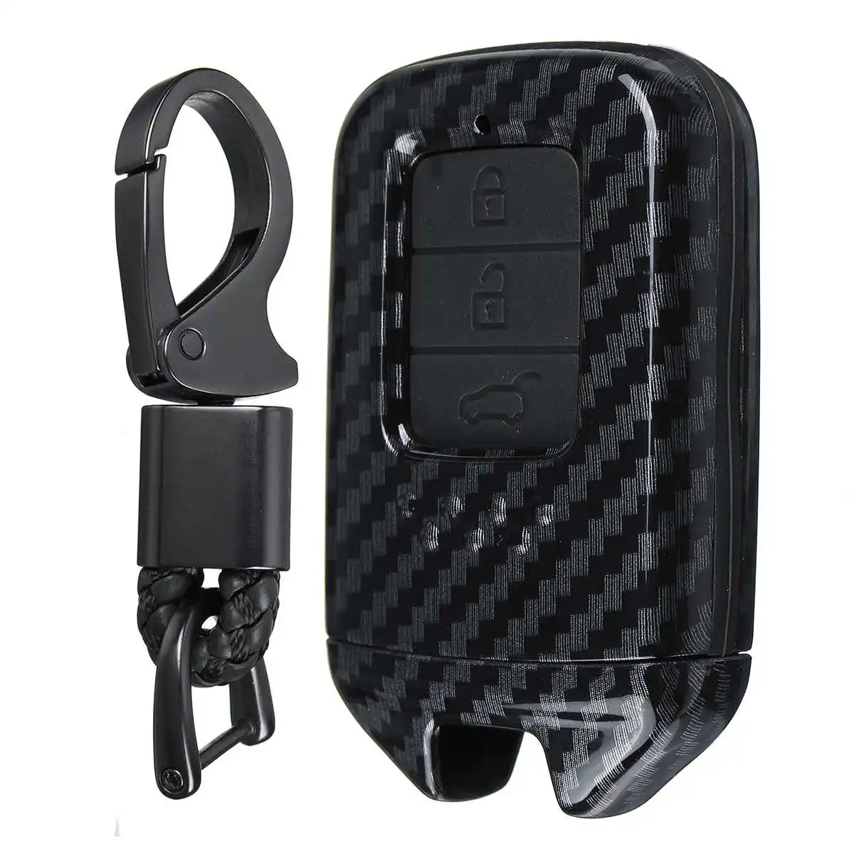3 кнопки из углеродного волокна брелок дистанционного управления чехол для ключей Чехлы для Honda New City New Greiz для Civic