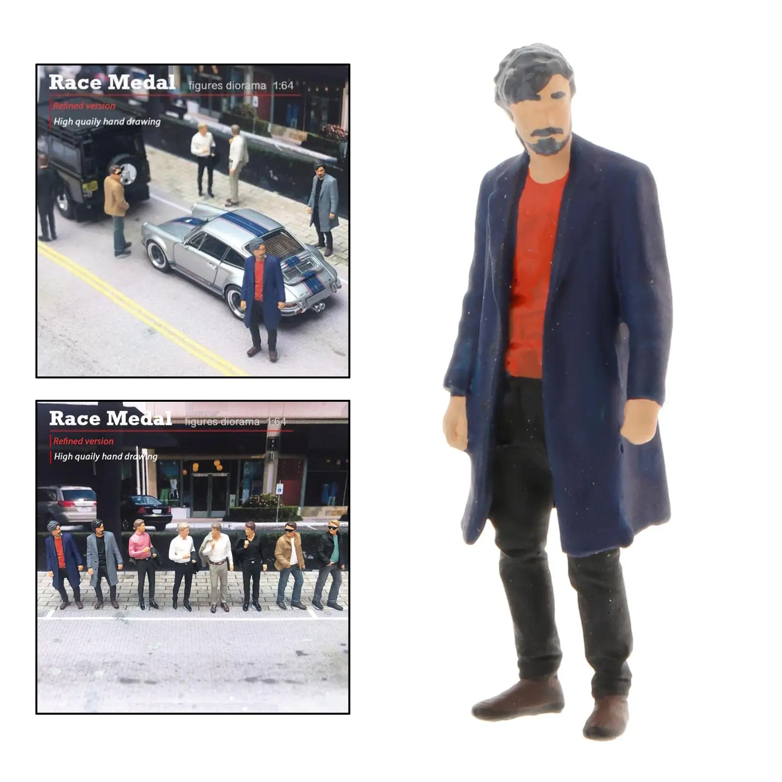 Diorama Figure Jacket Men Doll Street Layout Desktop Decor Accessories