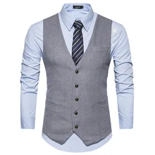 Ouma New Style Slim Fit Suit Waistcoat Men England Suit Vest Casual Business Waistcoat Men's G1-mj107