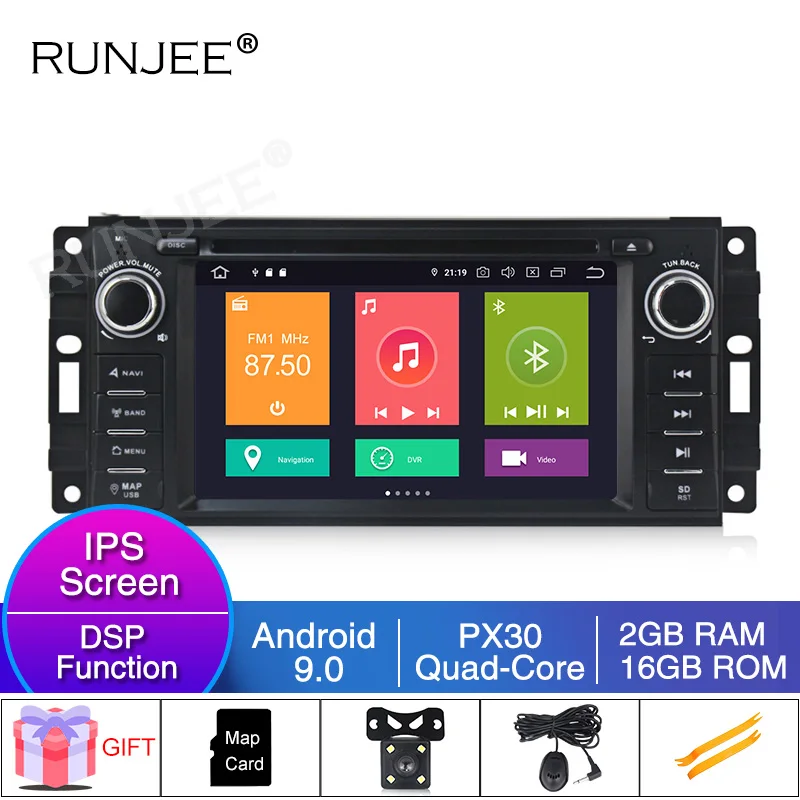 16G Model RUNJEE 6,2 дюймов gps навигация Android 9 PX6 автомобильный dvd-плеер для JEEP Патриот Компас/DODGE Journey/Chrysler Sebring BT - Цвет: 16G Model