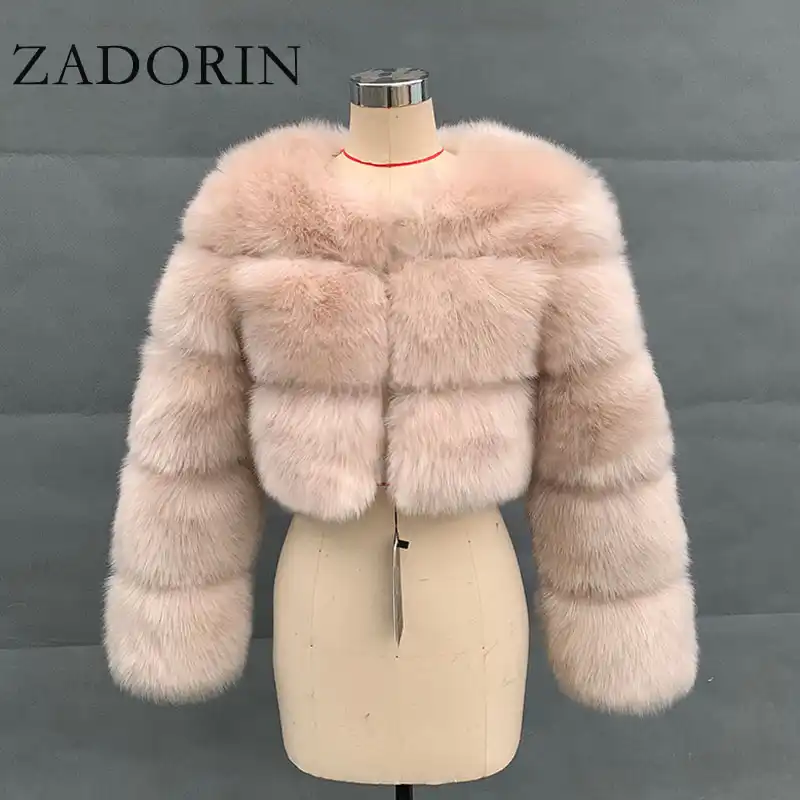 Fluffy crop top jacket Outlet