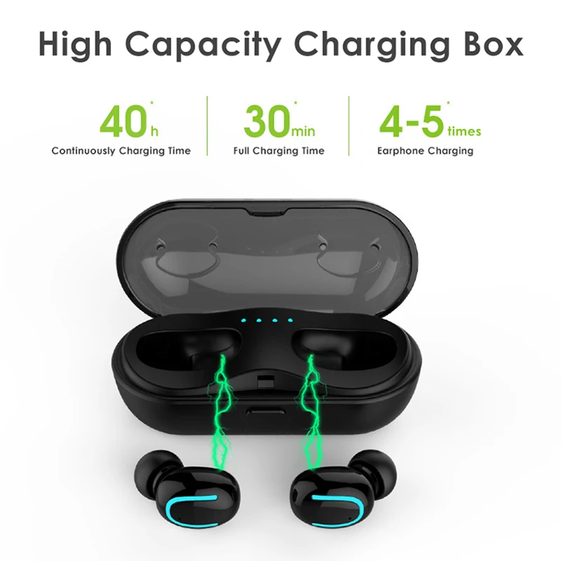 

Bluetooth Earphone Wireless Headset with Charging Box HIFI In-Ear Waterproof Sport Headset Gaming Earphone for Smart Phone