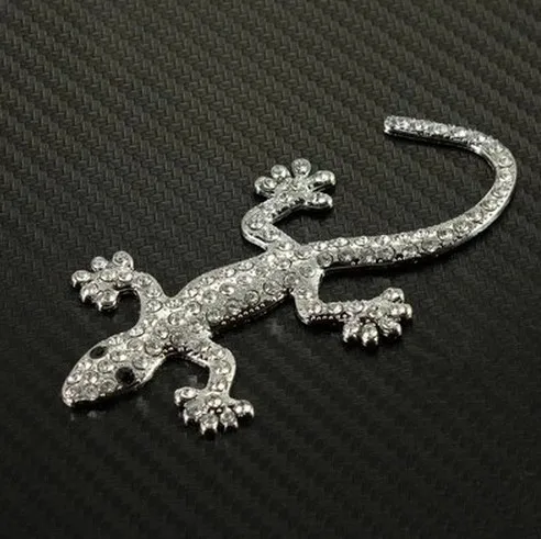 D-96 покрытая стразами твердый Gecko автомобильный бутик с алмазным металлическим Гекко бампер наклейки/для ремонта стерео аппаратуры наклейки 3D Стик