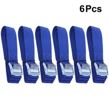 

6pcs Lashing Fastening Straps W/ Buckle Nylon Quick Release Fr Cargo Tie Down Car Luggage Load 330 Lbs Hand Tool Parts