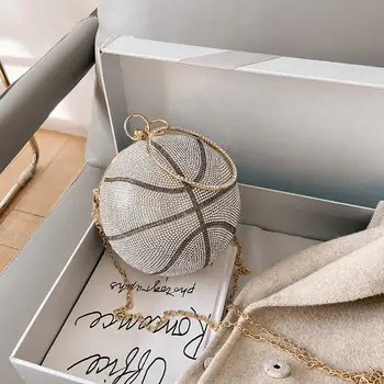 

Spherical Shoulder Crossbody Bag Tote Fashion Ladies Rhinestone Handbags Purses Youth Ladies Simple Versatile Bag