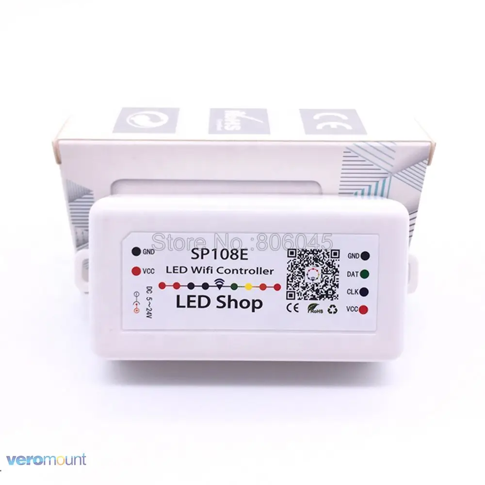 SP108E светодиодный Wifi волшебный регулятор WS2812B WS2813 Пиксельная Светодиодная лента умная iOS/Android приложение Беспроводное управление DC5-24V 2048 пикселей