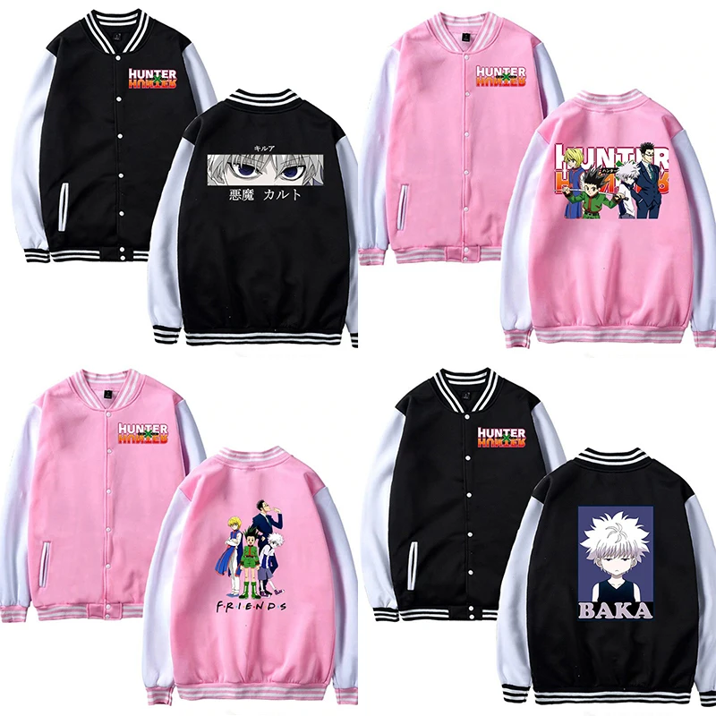 

Women HUNTER X HUNTER Jacket Unisex Long Sleeve Casual Baseball Jacket Autumn Winter Sweatshirts for Teens Girls Streetwear Coat