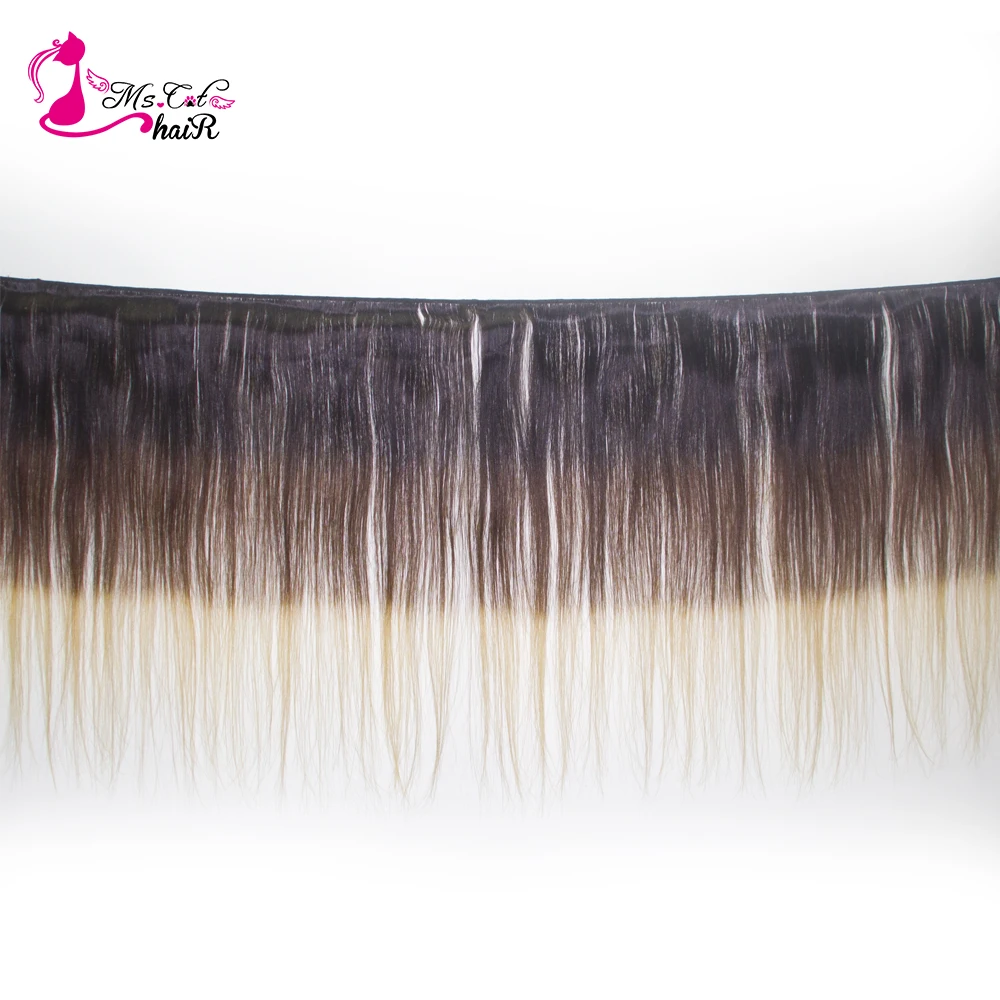 Ms Cat Hair Ombre бразильские прямые волосы с эффектом омбре bl1b/4/27 Remy наращивание волос