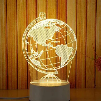 

3d Usb Acrylic Night Light Led Table Desk Bedroom Decor Gift Warm White Lamp 3d Night Light Creative Gift Birthday Wedding Party