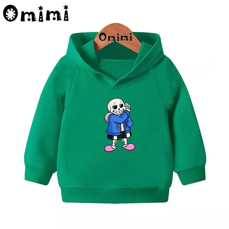 Skull Brother Undertale Sans/милые Свитшоты детские толстовки с капюшоном крутой пуловер для малышей топы для девочек и мальчиков, осенняя одежда KMT2405
