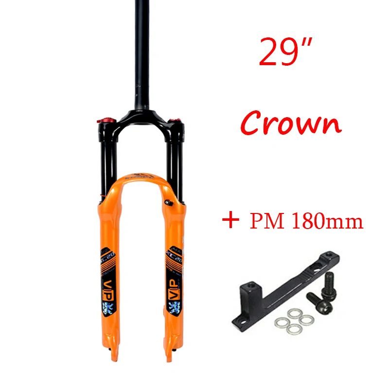 MTB вилка Suspensao Bike 2" 26" 27," Велосипедная вилка 120 трав l1-1/8" Воздушные ударные вилки для горных велосипедов 9 мм qr-адаптер PM 180 мм - Цвет: 29 Orange