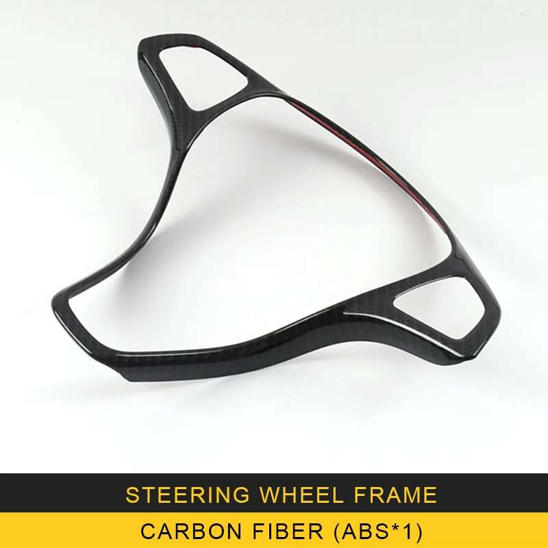 Carbon fiberX1 ABS Для Mercedes Benz E Class W213 C Class W205 GLC панель рулевого колеса автомобиля хромированная отделка рамка крышка наклейка аксессуары - Название цвета: Carbon fiberX1 ABS