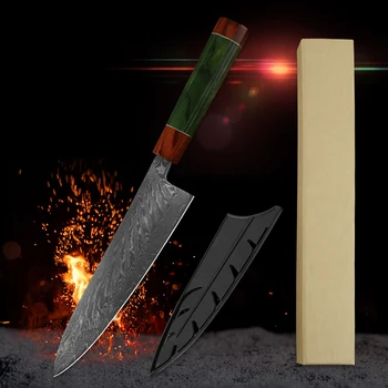 

MUZ Damascus Steel Chef Knife VG10 67 Layers Japan Cooking Knives Sharp Kitchen Cleaver Cutlery Slicing Chef Accessories Tools