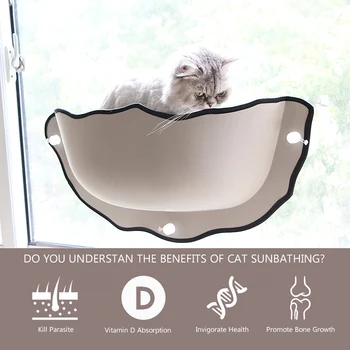 

New Cat Hammock Bed Mount Window Pod Lounger Suction Cups Warm Bed For 22lbs Pet Cat Rest House Soft Ferret Cage Pet Accessories