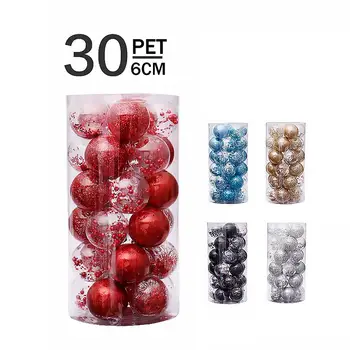 

30pcs 6cm Christmas Ball Transparent Design Christmas Tree Hanging Ornament Balls Wedding Christmas Holiday Decoration