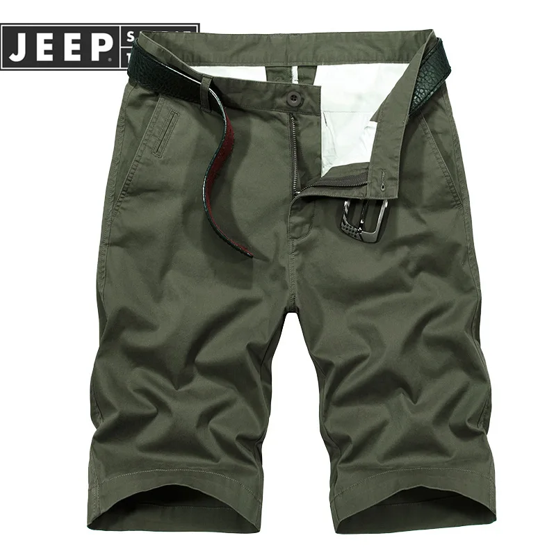 JEEP SPIRIT/летние шорты для мужчин, модные однотонные мужские шорты со средней талией, большие размеры 29-42, шорты мужские без пояса