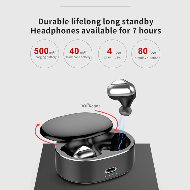 TWS True беспроводные наушники Bluetooth наушники мини TWS наушники головные уборы с 500 мАч банк питания для смартфона