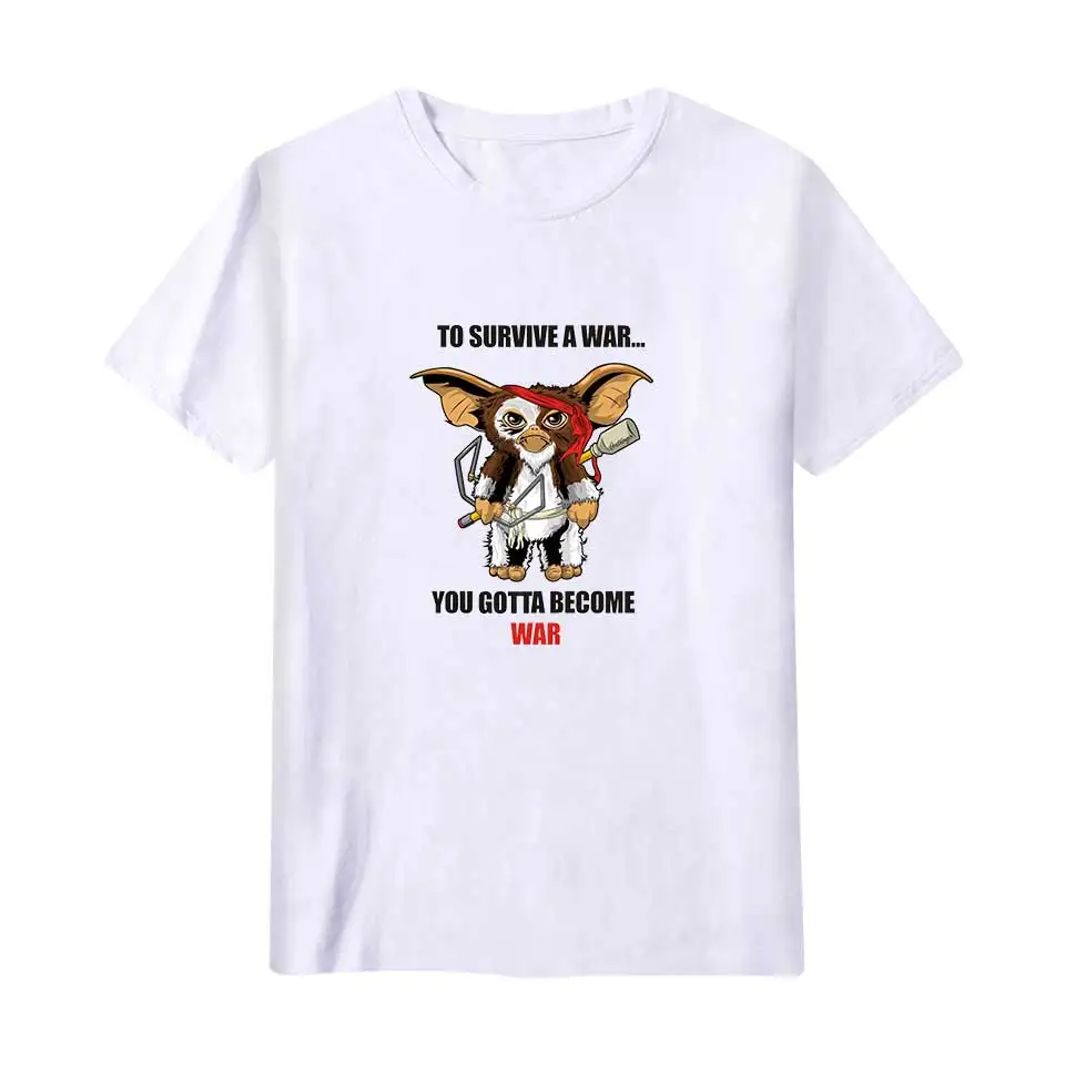 Мужская и женская футболка с коротким рукавом круглым вырезом Gremlins Gizmo летняя
