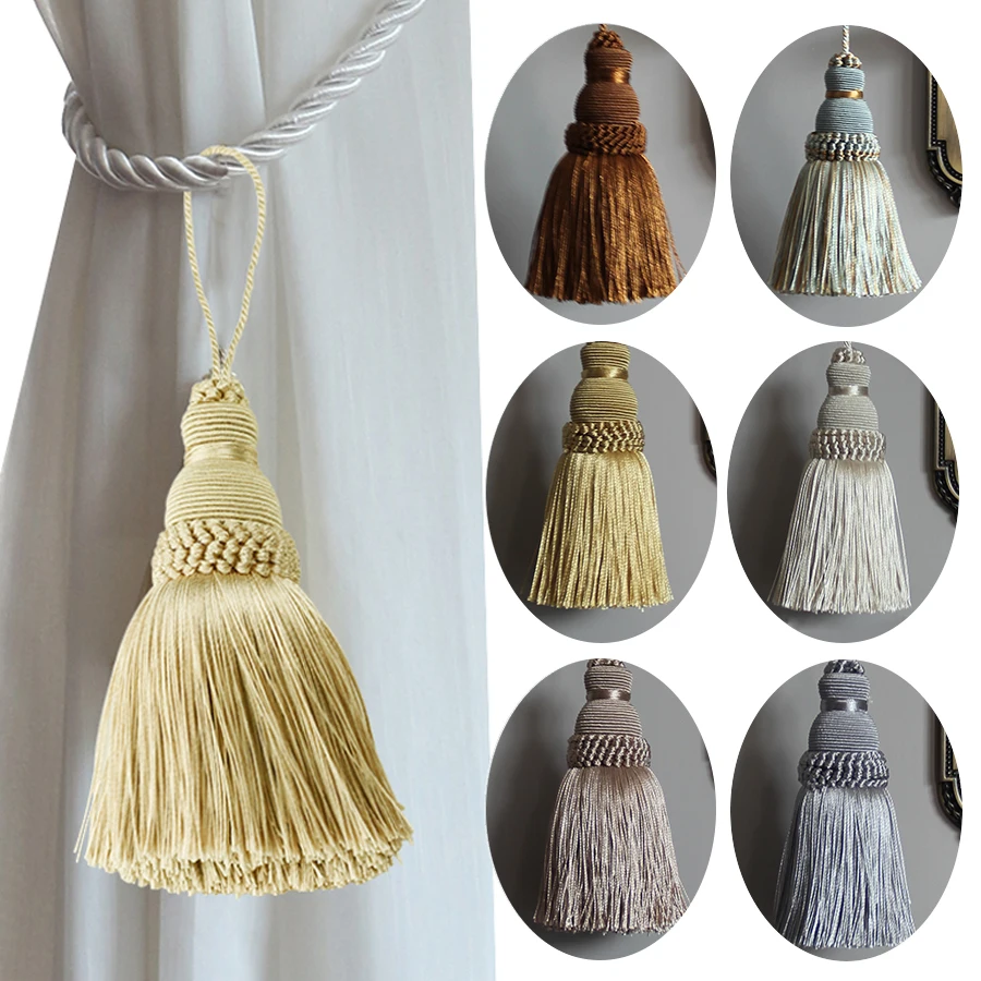 

BEL AVENIR 1PCS Home Decor Tassel Hanging Handmade Curtain Accessories Hanging Ball Tassels Fringe Spike Room Decor Accessory