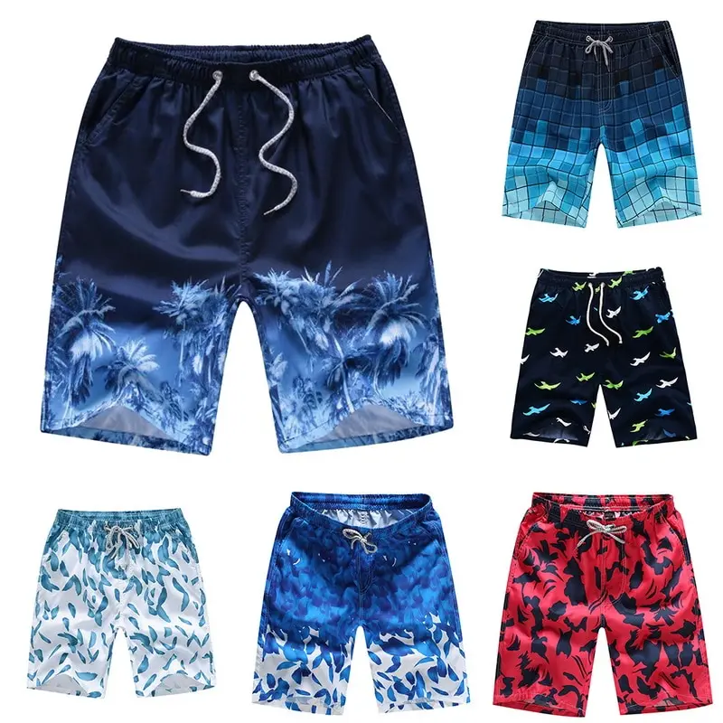 Venta caliente Pantalones cortos de tabla para hombre y mujer, bañadores de playa estampados, varios estilos, sueltos, con cordón, informales RLwqep6eBry