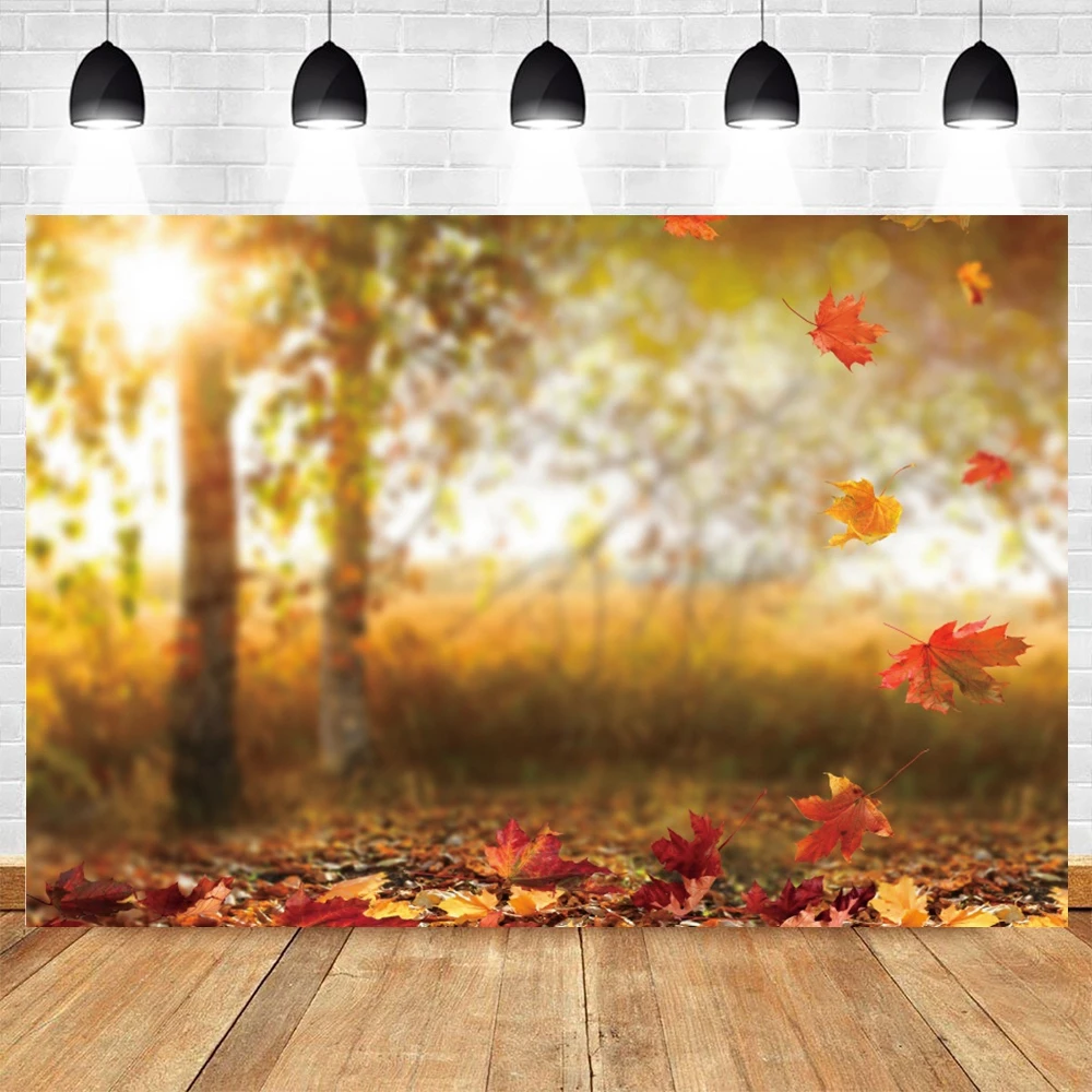 

Autumn Landscape Scenery Fallen Leaves Backdrop Vinyl Photography Background Photographic For Photo Studio Photophone Photocall