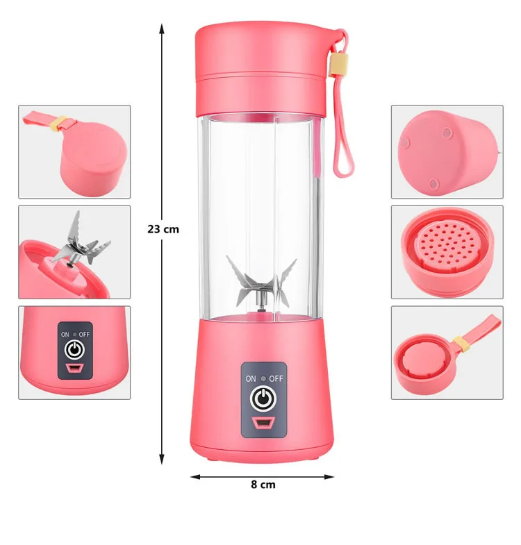 

Portable Juice Extractor Household Multi-functional Juicer Cup Electric Mini Two Leaf Juice Cup Wholesale Food Mixer