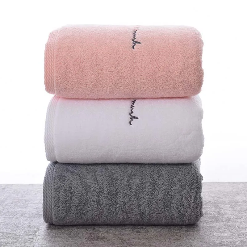 High Quality Egyptian Cotton Towels Adults Sweet Letters soft Embroidered Bath Face Towel Bathroom Shower Gift for Lovers Towel 2