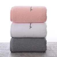 High Quality Egyptian Cotton Towels Adults Sweet Letters soft Embroidered Bath Face Towel Bathroom Shower Gift for Lovers Towel 2