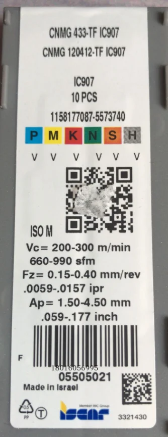 ISCAR 10 шт карбида CNMG120412-TF IC907