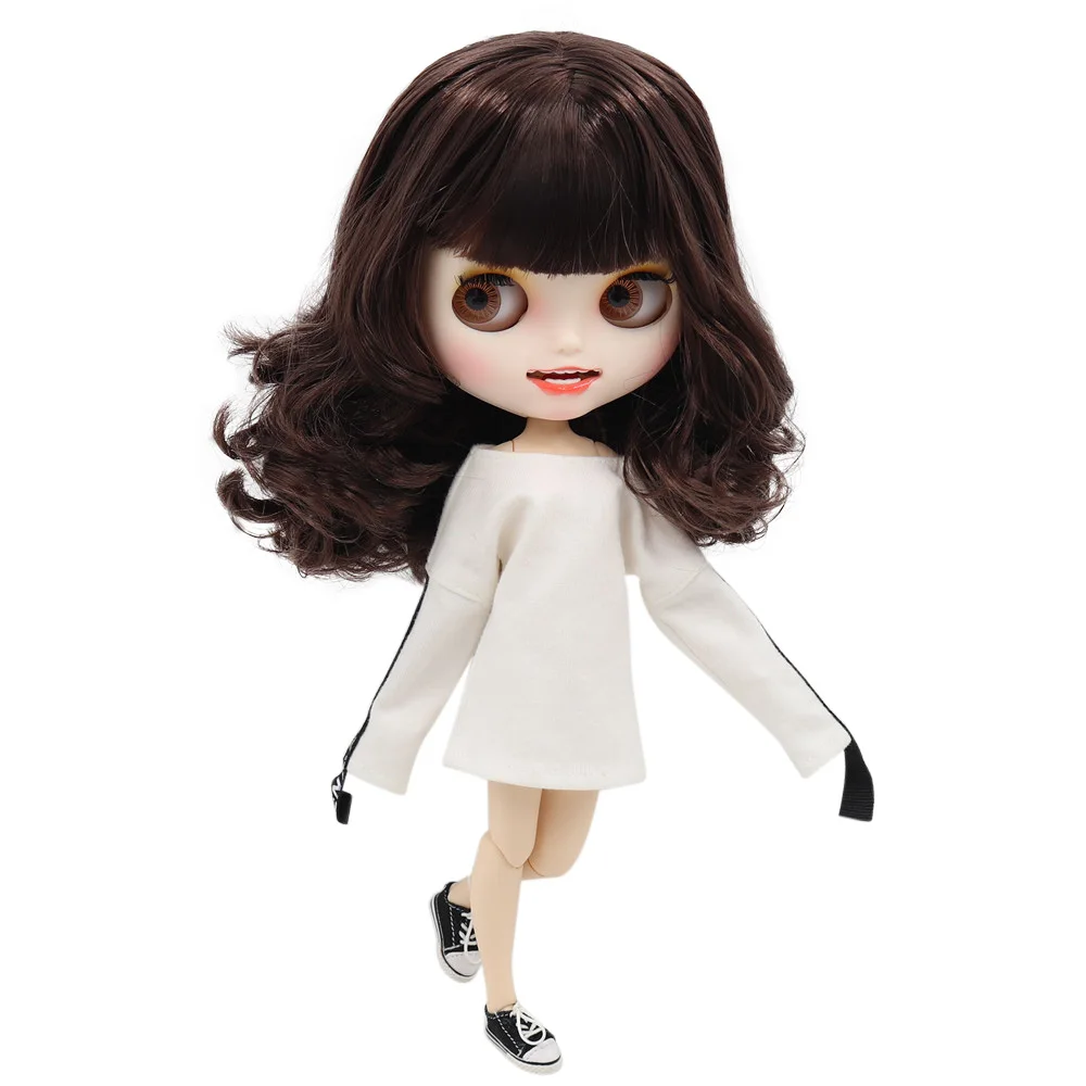 ICY 1/6 Blyth Кукла под заказ № BL0222 белая кожа и суставное тело с открытым ртом матовое лицо для девочки Подарочная игрушка