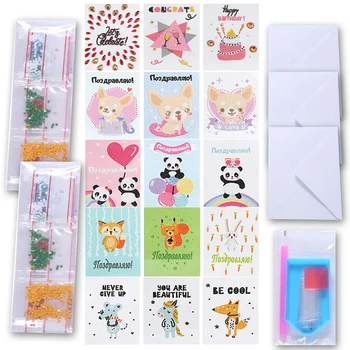 

DIY Diamond Painting Greeting Card Special-shaped Drill Birthday Festival Card Postcards Rhinestones Craft Gifts With Envelope