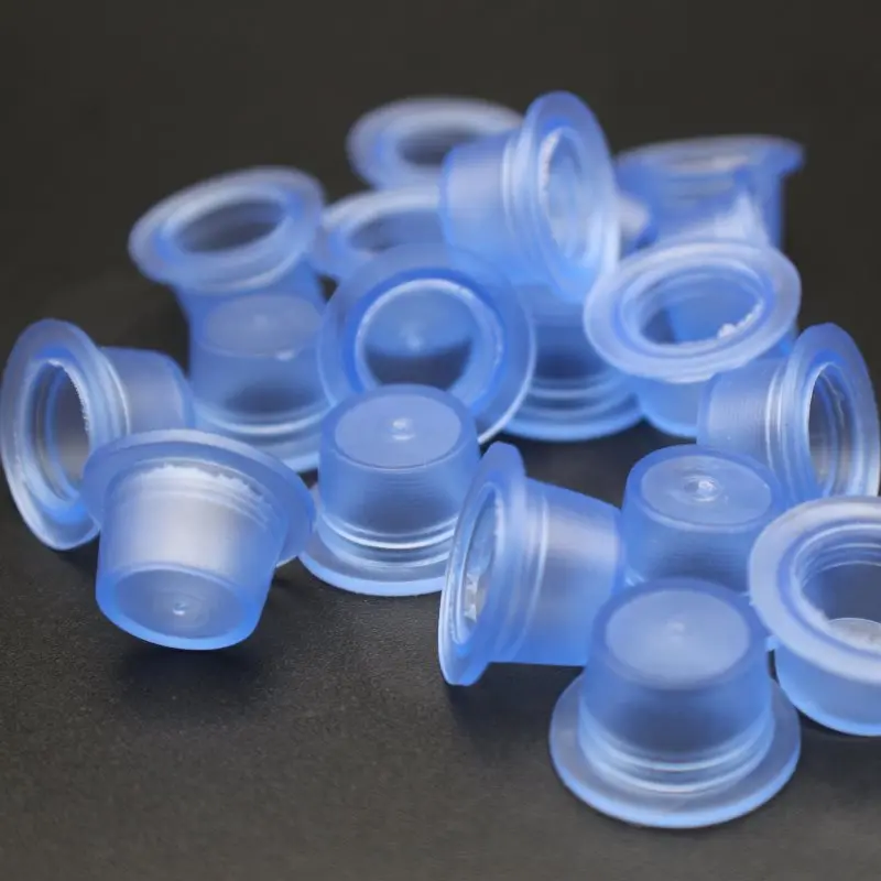 200Pcs silicone Tattoo Ink Cup Cap Pigment Blue Holder Container Medium 13mm Diameter For Protect Needle Tip Grip Power Supply