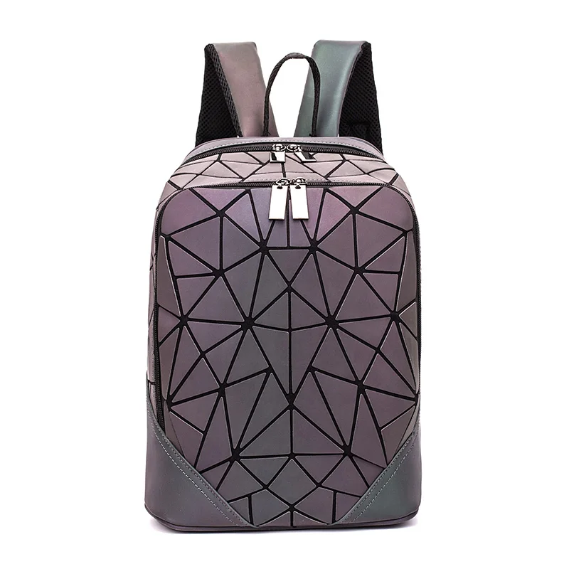 LOVEVOOK backpack for women school bags for teenagers girls bag pack foldable geometric luminous backpack holographic refretion - Цвет: pattern 1