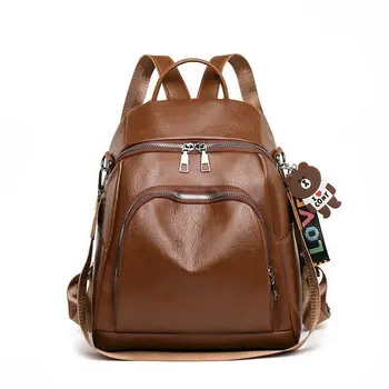 

2020 Fashion Soft Handle Backpack for Women Black Small Back Packs For School Bags For Teenage Girls Female Black Zipper Bags