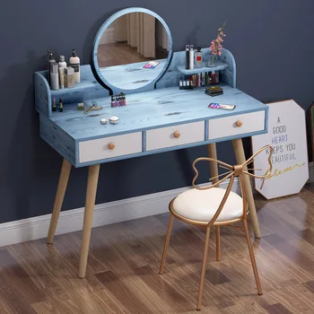 

Dressing Table Modern Minimalist Bedroom Storage Cabinet One Nordic Makeup Table Net Red Makeup Chair Dresser