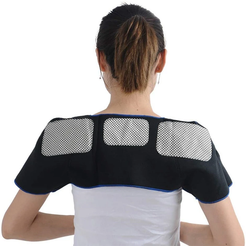 Self Heating Double Shoulder Support Pad Brace Magnetic Therapy