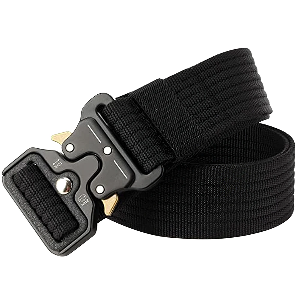 

Men Tactical Belt Wed Metal Buckle Adjustable Quick Release Nylon Green for Outdoor Work Everyday Carry