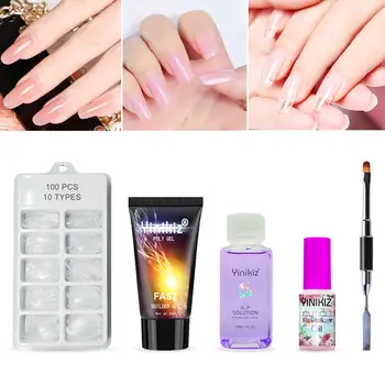 

5Pcs UV LED Builder Gel Nail Art Pen Fast Building Model Polygel Solution Kit Nail Gel Healthy and environmentally friendly, non