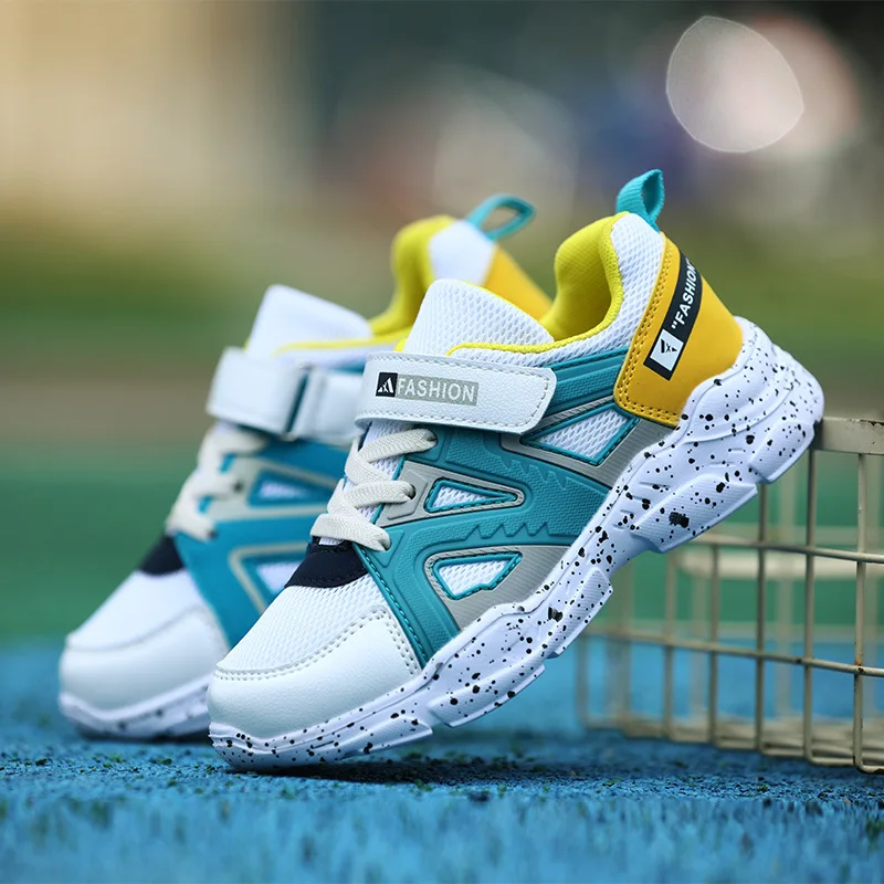 

New Style CHILDREN'S Shoes Cartoon Drop Model Mesh Breathable Anti-slip Running Shoes Young STUDENT'S Velcro Children Sports Sho