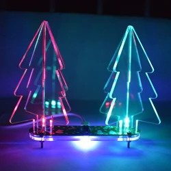 Kit d'apprentissage électronique LED 3D en acrylique à couleurs changeantes, décoration d'arbre de noël, bricolage 
