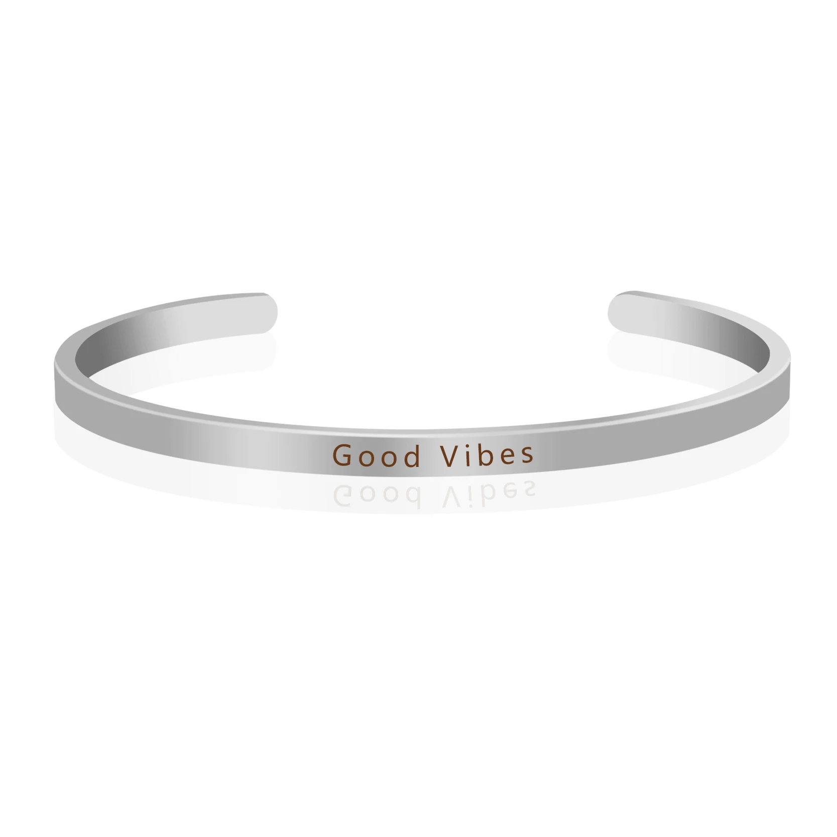 Good Vibes K гаджеты цитаты браслеты Латунь разомкнутый браслет на запястье Модные женские вдохновляющие ювелирные изделия браслет La Vie Est Belle - Окраска металла: Good Vibes