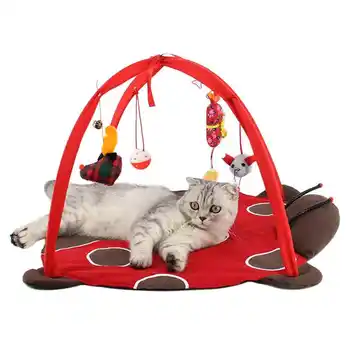 

Portable Cat Tent Indoor Kitten Play Tent Soft Cotton Cat Bed Foldable Cat Mat Multi-function Pet Cat Products